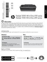 HP (Hewlett-Packard) Deskjet 1050 All-in-One Printer series - J410 Manual de usuario