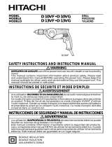 Hitachi D13VG - 1/2" Drill 9.0 Amp Manual de usuario