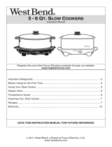 West Bend 5-6 QUART SLOW COOKERS Manual de usuario