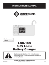 Greenlee LBC-10B 3.6V Li-ion Battery Charger Manual de usuario