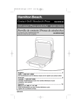Hamilton Beach 25451 - Indoor Grill With Cooking Surface Manual de usuario