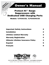 Tripp Lite TLP606USB and TLP606DMUSB Surge Protectors Manual de usuario