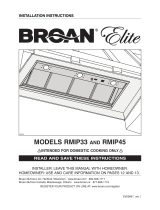 Broan ELITE RMIP33 Manual de usuario