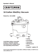 Craftsman 16 Gallon 6.5 Peak HP Detachable Blower Wet/Dry Vac El manual del propietario