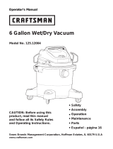 Craftsman 6 Gallon 3 Peak HP Wet/Dry Vac Manual de usuario