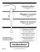 Hamilton Beach HMI200 - Commercial Immersion Handheld Blender Manual de usuario