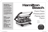 Hamilton Beach Panini Press Gourmet Sandwich Maker 25450 Manual de usuario