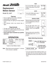 Heath Zenith Replacement Motion Sensor SL-5407 Manual de usuario