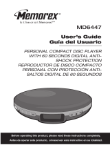 Memorex MD6447 - MD CD Player Manual de usuario