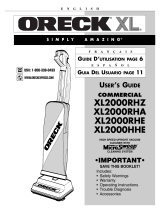 Oreck XL2000RHA Manual de usuario