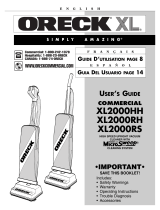 Oreck XL2000RS Manual de usuario