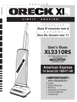 Oreck XL2310RS Manual de usuario