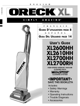 Oreck XL2600HH Manual de usuario