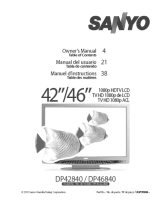 Sanyo DP46840 - 46" Diagonal LCD FULL HDTV 1080p Manual de usuario