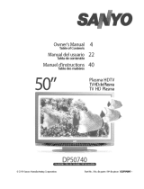 Sanyo DP52440 - 52" Diagonal LCD FULL HDTV 120Hz Manual de usuario