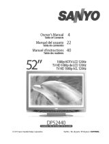Sanyo DP52440 - 52" Diagonal LCD FULL HDTV 120Hz Manual de usuario