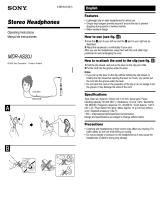 Sony MDR-AS20J Manual de usuario