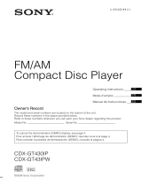 Sony CDX GT430IP Manual de usuario