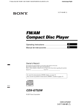 Sony CDX GT52W - MP3 / WMA Instrucciones de operación