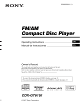 Sony CDX-GT61UI Manual de usuario