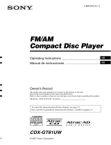 Sony CDX-GT81UW Manual de usuario