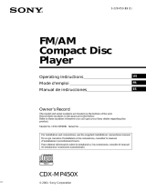Sony CDX-MP450FP Manual de usuario