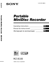 Sony Série MZ-B100 - Minidisc Business Product Recorder Manual de usuario