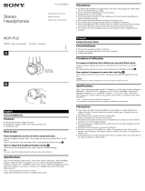 Sony MDR-PQ2 Manual de usuario