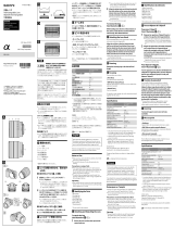 Sony Objectif SEL-1018 Monture E APS-C 10-18 mm F4.0 Manual de usuario