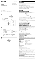 Sony Headphones MDR-EX58V Manual de usuario