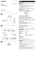 Sony Headphones MDR-EX80LP Manual de usuario