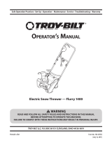 Troy-Bilt Electric Snow Thrower Flurry 1400 Manual de usuario