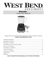 West Bend housewares blender Manual de usuario