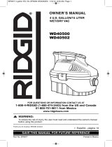 RIDGID 4 Gal. 5.0-Peak HP Portable Wet Dry Vac Manual de usuario