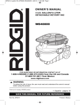 RIDGID 4 Gallon Detachable Wet/Dry Vac Manual de usuario