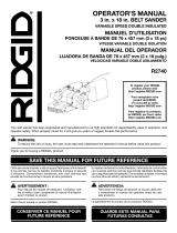 RIDGID Heavy Duty Variable Speed 3" X 18" Belt Sander Manual de usuario