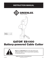 Greenlee GATOR ES1000 Battery-powered Cable Cutter Manual de usuario