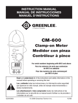 Greenlee CM-600 Clamp-on Meter S/N 0812 and above Manual de usuario