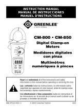 Greenlee CM-800 / CM-850 Clamp-on meter, AC Manual de usuario