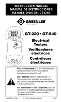 Greenlee GT-220, GT-540 Electrical Testers Manual de usuario