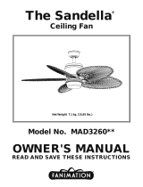 Fanimation Sandella MAD3260 El manual del propietario