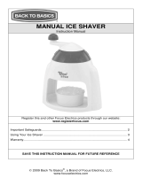 Back to Basics Electric Ice Shaver Manual de usuario
