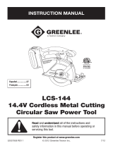 Greenlee LCS-144 14.4V Cordless Metal Circular Saw Manual de usuario