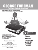 George Foreman Kitchen Bistro GRP5E Guía del usuario