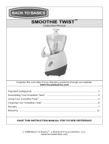 Back to Basics SMOOTHIE TWIST SJR400T Manual de usuario