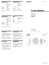 Sony XS-V1633 - Xplod 6 1/2" Hop Speaker Instrucciones de operación