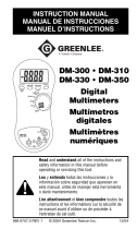 Greenlee DM-300, DM-310, DM-330, DM-350 DMMs Manual de usuario