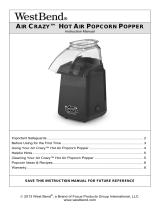 West Bend AIR CRAZY HOT AIR POPCORN POPPER Manual de usuario