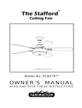 Fanimation Stafford PL8274 El manual del propietario