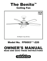 Fanimation Benito FP8003-220 El manual del propietario